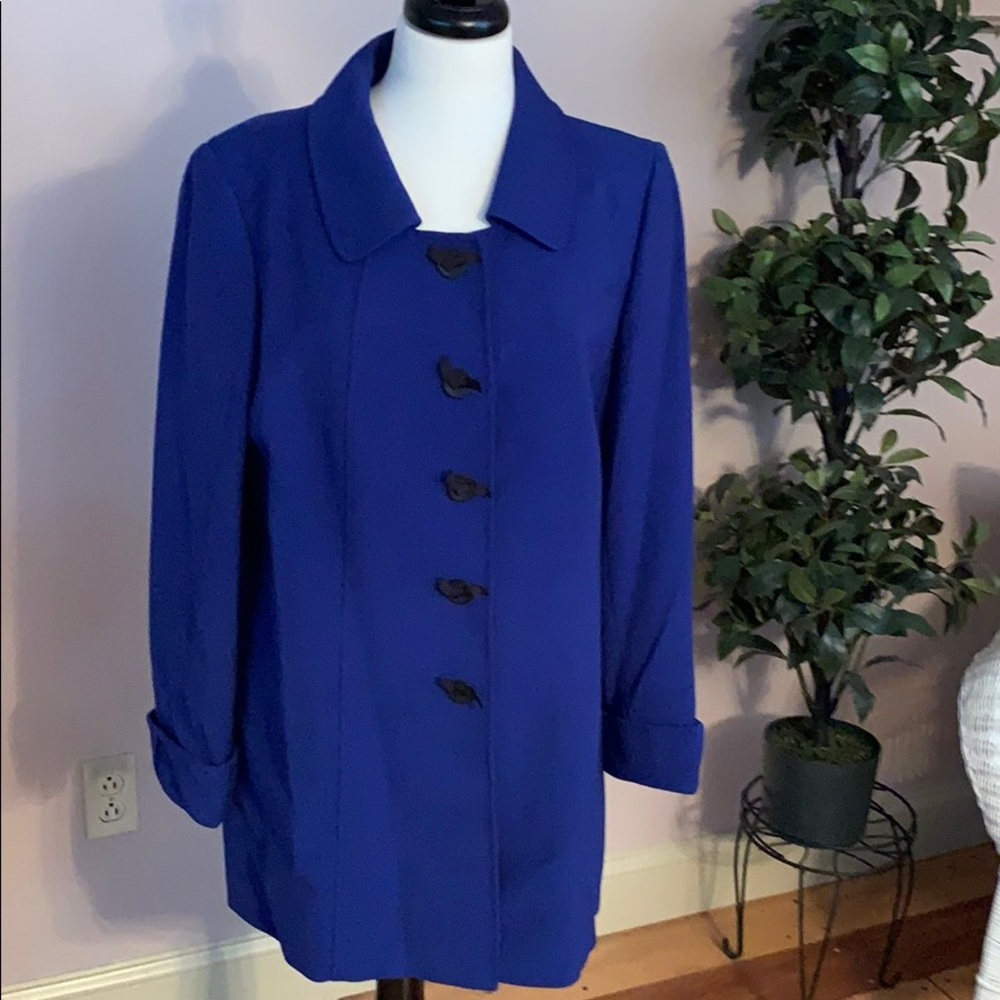 Electric blue long dress blazer